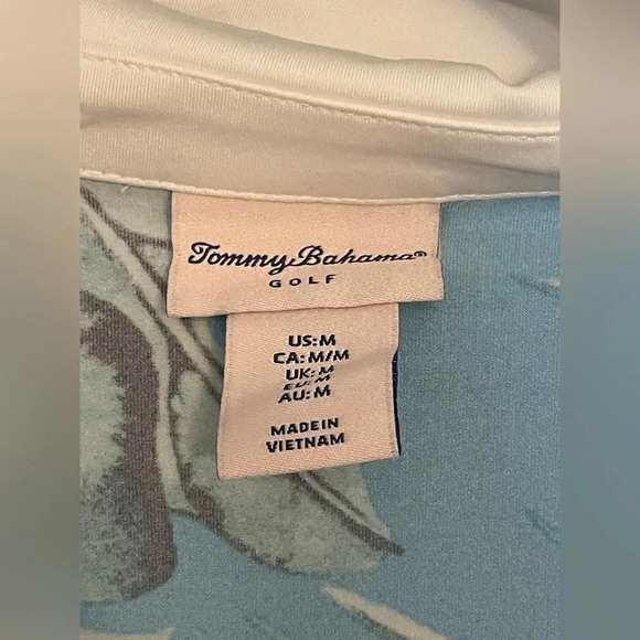 Ladies TOMMY BAHAMA Turquoise Tropical Sleeveless Golf Shirt Polo M - Picture 2 of 4
